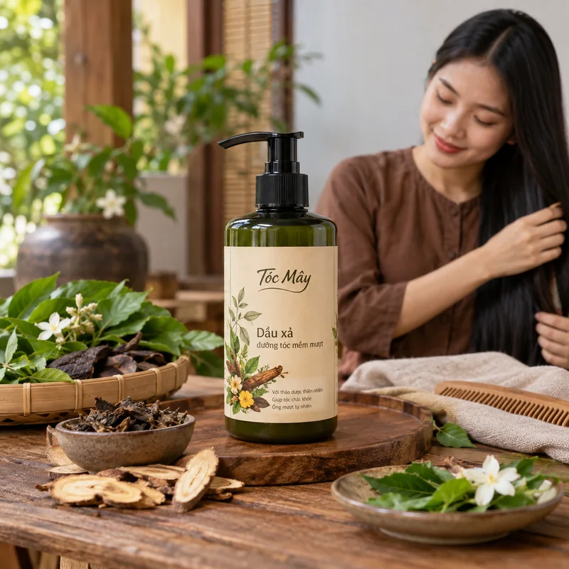 Bộ dầu gội và dầu xả gừng sả Tóc Mây 500 ml